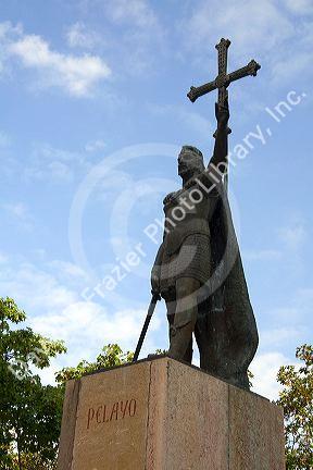 Monument in memory of Pelagius at Covadonga, Asturias, northwestern Spain.