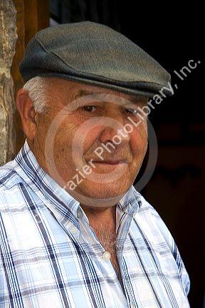 Spanish man near the parish of Panes, Penamellera Baja, Asturias, northwestern Spain.