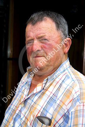 Spanish man near the parish of Panes, Penamellera Baja, Asturias, northwestern Spain.