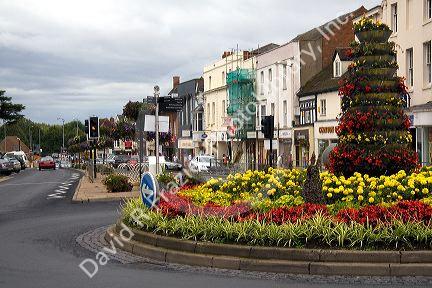 Street scene in the market town of Stratford-upon-Avon, Warwickshire, England.