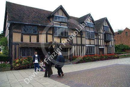 Tourists visit William Shakespeare's birthplace in the market town of Stratford-upon-Avon, Warwickshire, England.