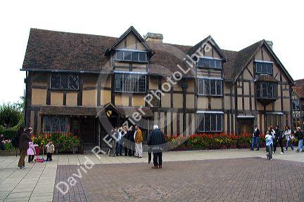 Tourists visit William Shakespeare's birthplace in the market town of Stratford-upon-Avon, Warwickshire, England.