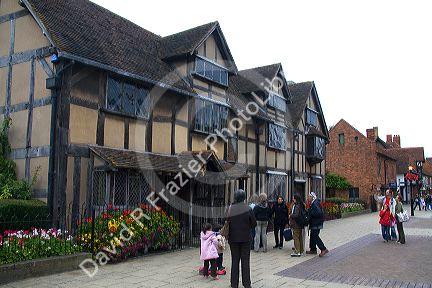 Tourists visit William Shakespeare's birthplace in the market town of Stratford-upon-Avon, Warwickshire, England.
