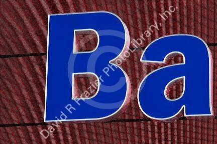 Lighted Bank of America sign located in Times Square, Manhattan, New York City, New York, USA.