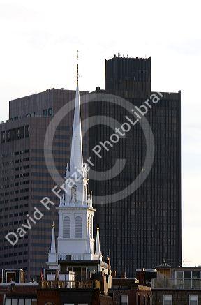 Old North Church steeple in Boston, Massachusetts, USA.