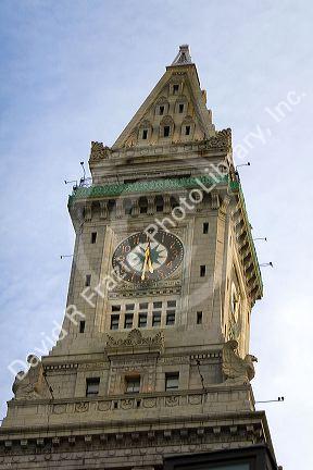 Custom House Tower in the Financial District neighborhood of Boston, Massachusetts, USA.