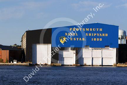 The Portsmouth Naval Shipyard located on the Piscataqua River at Kittery, Maine, USA.