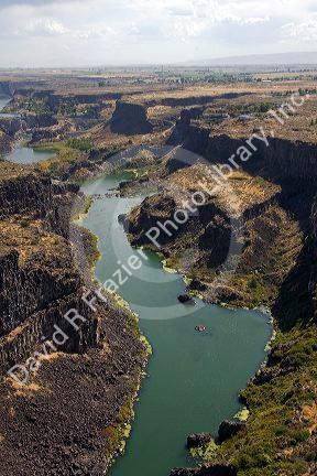 Aerial view of the Snake River Canyon near Twin Falls, Idaho, USA.