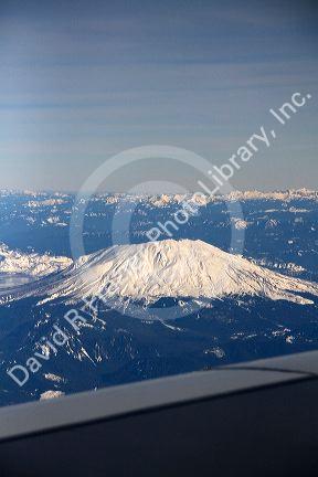 Aerial view of Mount St. Helens in Washington, USA.