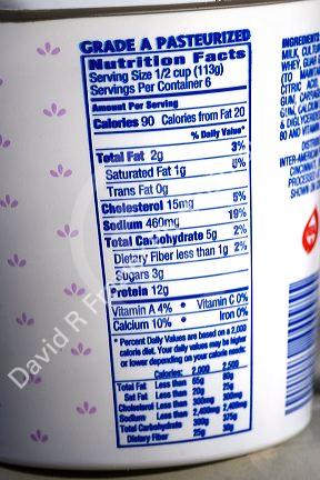 U.S. nutrition facts label on a pre-packaged food container.