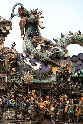 Detail of the Quan Am Pagoda, a famous Chinese temple in the Cholon district of Ho Chi Minh City, Vietnam.