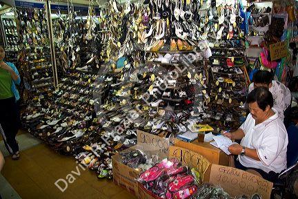 Shoes being sold at a market in the Cholon district of Ho Chi Minh City, Vietnam.