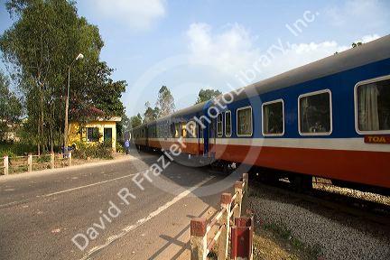 Train crossing guard north of Hue, Vietnam.