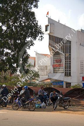 Exterior of a shopping center in Dong Ha, Vietnam.