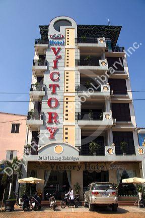 Exterior of the Victory Hotel in Hue, Vietnam.