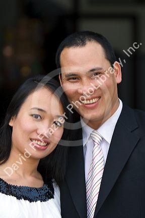 Vietnamese couple at Hue, Vietnam.