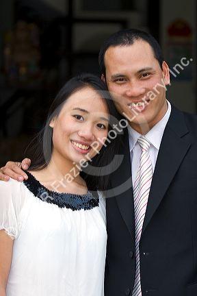 Vietnamese couple at Hue, Vietnam.
