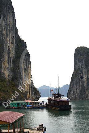 Floating village in Ha Long Bay, Vietnam.