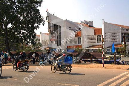 Exterior of a shopping center in Dong Ha, Vietnam.