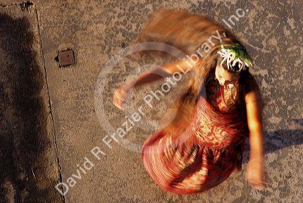 A hawaiian hula dancer in Kauai, Hawaii.