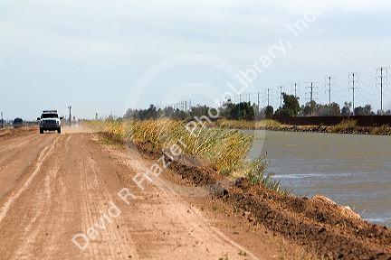 The U.S./Mexico border along the All American Canal near Calexico, California.