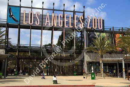 Entrance to the Los Angeles Zoo located in Griffith Park, Los Angeles, California, USA.