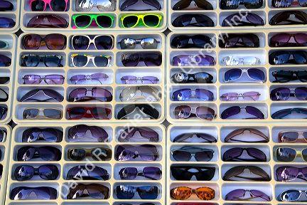 Sunglasses being sold at Venice Beach, Los Angeles, California, USA.