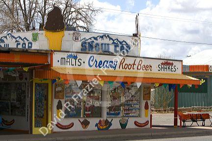 Restaurant along Historic U.S. Route 66 through the town of Seligman, Arizona, USA.
