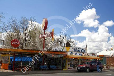 Restaurant along Historic U.S. Route 66 through the town of Seligman, Arizona, USA.