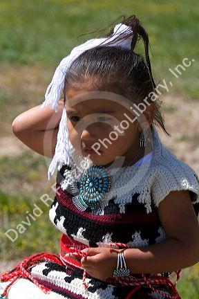 Portrait of a young Navajo Indian girl from Arizona, USA. MR
