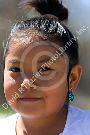 Portrait of a young Navajo Indian girl from Arizona, USA. MR