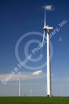 Wind turbines of the Smoky Hills Wind Farm in Ellsworth County, Kansas, USA.