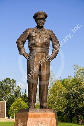 Bronze statue of Dwight D. Eisenhower located at the Eisenhower Presidential Center in Abilene, Kansas, USA.