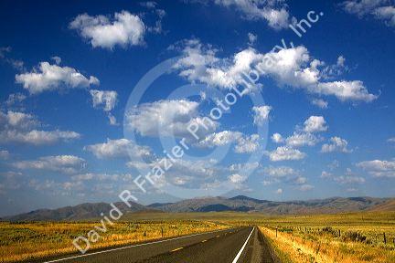 US Highway 20 near Arco, Idaho, USA.