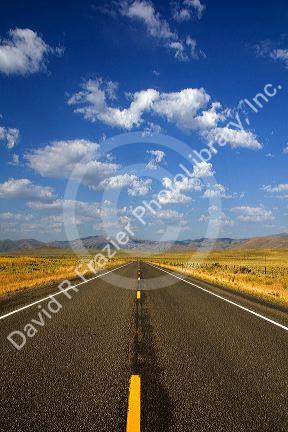 US Highway 20 near Arco, Idaho, USA.