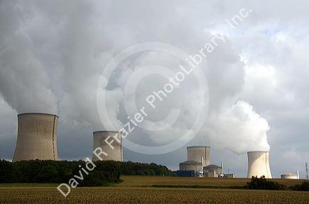 The Cattenom Nuclear Power Plant located in the Cattenom commune along the Moselle River in France.