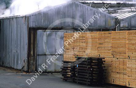 A lumber drying kiln in Washington.