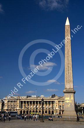 The Obelisk of Luxor located in the Place de la Concorde in Paris, France.