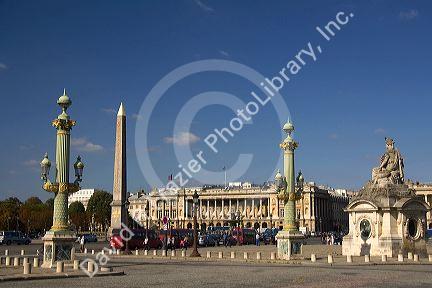 The Obelisk of Luxor located in the Place de la Concorde in Paris, France.