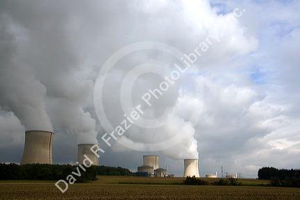 The Cattenom Nuclear Power Plant located in the Cattenom commune along the Moselle River in France.