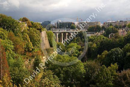 The Passerelle viaduct in Luxembourg City, Luxembourg.