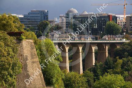 The Passerelle viaduct in Luxembourg City, Luxembourg.