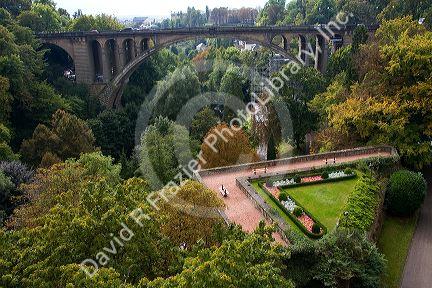 The Adolphe Bridge in Luxembourg City, Luxembourg.