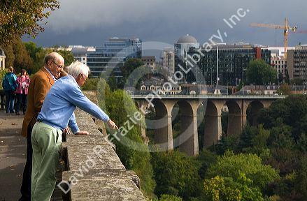 The Passerelle viaduct in Luxembourg City, Luxembourg.