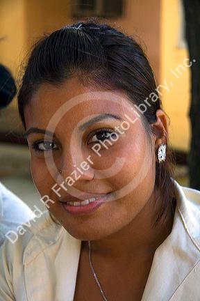 Portrait of a mexican female student on the campus of Universidad Autonoma de Guerro located in Acapulco, Guerrero, Mexico.