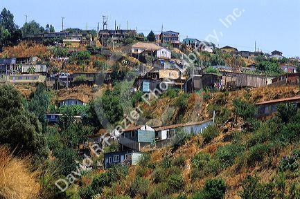 Slum housing in Valparaiso, Chile.