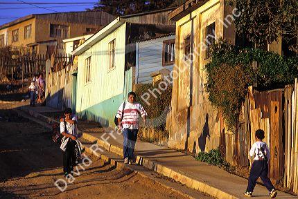 Slum housing in Valparaiso, Chile.