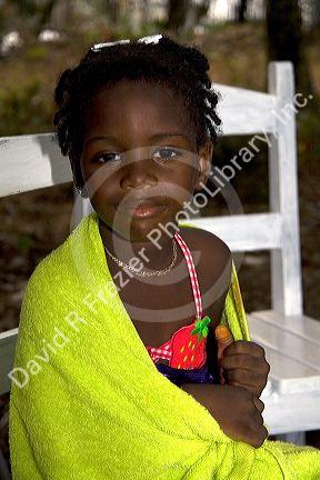 Afro-caribbean girl at Puerto Limon, Costa Rica.
