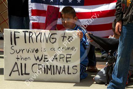 People protest the anti-illegal immigration Arizona Senate Bill 1070 in Boise, Idaho, USA.
