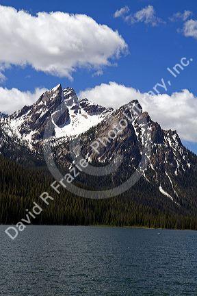 McGown Peak and Stanley Lake in the Sawtooth Mountain Range near Stanley, Idaho, USA.